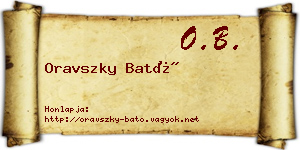 Oravszky Bató névjegykártya